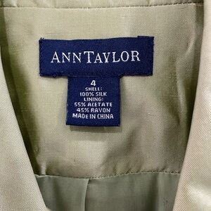 Ann Taylor Silk Jacket in chartreuse green